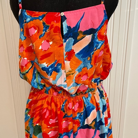 Staccato NWT bright water color floral print dress women’s size large - Picture 3 of 6